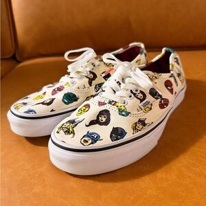 Vans Cream Classic Marvel Character Authentic Canvas Sneakers